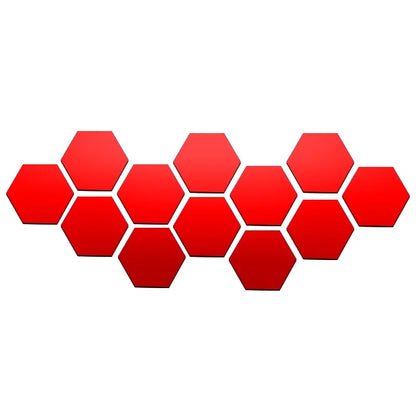 3D Hexagon Premium Mirror Wall Sticker 12pcs